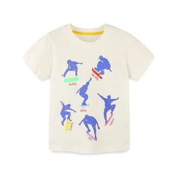 Летние футболки для девочек с мультяшным принтом Zeebreand, одежда для малышей, модные детские футболки с коротким рукавом, топы