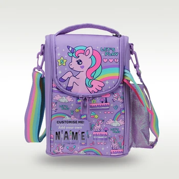 Австралия Sm igg le оригинальный хит продаж, детская сумка для ланча, сумка-мессенджер для девочек, фиолетовый единорог, каваи, водонепроницаемый, 9 дюймов