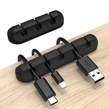 Кабельный органайзер Силиконовый USB-кабель для намотки Зажимов для управления приборкой на рабочем столе Держатель кабеля для мыши Органайзер для проводов наушников