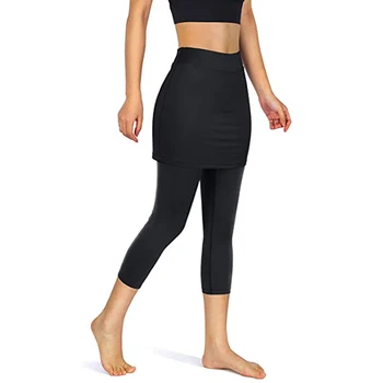 Женские спортивные брюки, поддельные Хакама из двух частей, однотонные узкие брюки с карманами, модные брюки для йоги