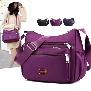 Новая сумка для матери среднего возраста из ткани Оксфорд, холщовая сумка с несколькими карманами, большая вместительная сумка через плечо, модная женская сумка