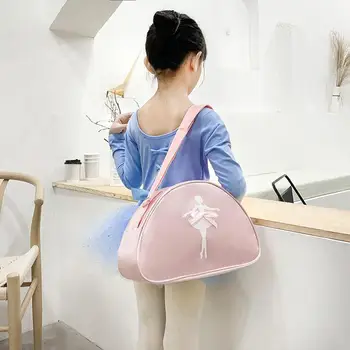 1 предмет, сумка для малышей розового цвета для девочек, однотонная сумка-мессенджер с бантом для детей, большая вместительная сумка для балетных танцев для ребенка