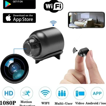 Мини-Камера WiFi 1080P HD Умный Дом Маленькое Удаленное Приложение Камера Ночного Видения Широкоугольное Распознавание Лиц Сигнализация Мобильного Обнаружения