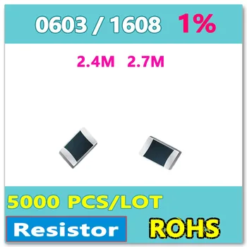 JASNPROSMA ОМ 0603 F 1% 5000шт 2,4 М 2,7 М smd 1608 резистор