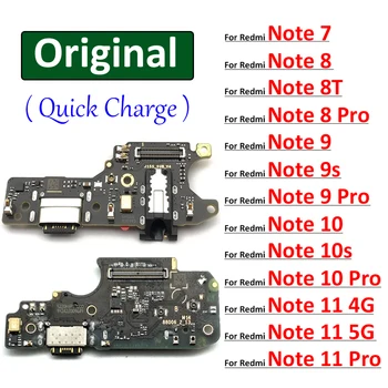 Оригинал для Xiaomi Redmi Note 7 8 8T 9 9s 10 10s 11 Pro Plus 4G 5G USB Порт Для зарядки Разъем док-станции Плата для зарядки Гибкий Кабель