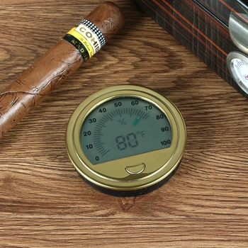Мини-гигрометр для сигар GALINER Портативный Цифровой термометр для коробки хьюмидора Круглый инструмент для измерения влажности сигар