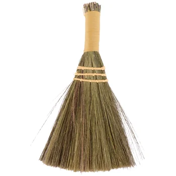 Мини-веник, ручная метла, маленькая метла для уборки натуральной травы, винтажный инструмент ручной работы для подметания камина