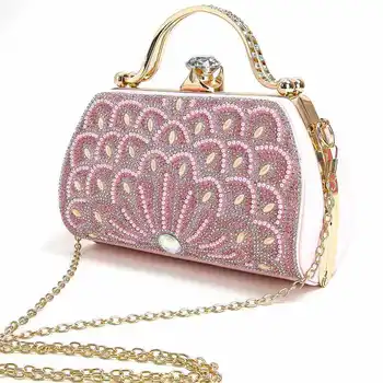 Изысканная банкетная сумка с бриллиантовой короной для женщин, роскошные вечерние сумки со стразами, модные блестящие вечерние сумки через плечо Cheongsam для вечеринок XA551H