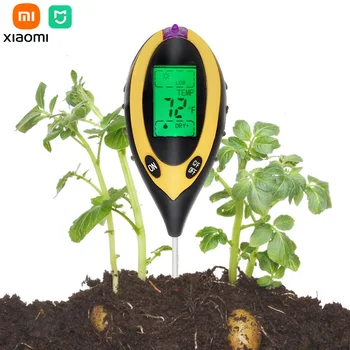 Xiaomi Mijia 4 В 1 Измеритель PH почвы, температуры, влажности, тестер PH почвы, измеритель интенсивности солнечного света для садоводства, выращивания растений со спинкой