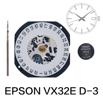 Epson VX32 Японский кварцевый механизм Calendar Series VX32E Кварцевый механизм с 3 стрелками / датой на 3-х Размер: дисплей 10 1/2 