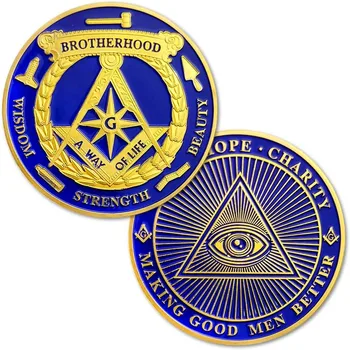 Монета масонского вызова Blue Lodge Freemasonry Coin