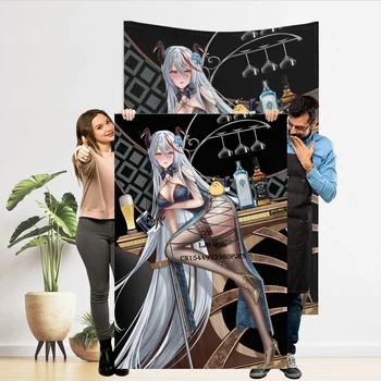 Аниме-гобелен, японский настенный плакат с демоном, Гобелен для спальни, сексуальная Красавица, украшение дома, Хентай, Эстетический декор комнаты