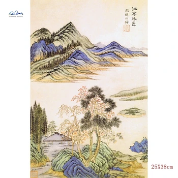 специально выделенный плакат; афиша династии Цин Ван Шиминь пейзаж мебель для дома ценят собирают шелковую ткань Рис-