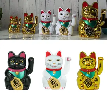 5-дюймовый Кот, машущий рукой, Китайский Счастливый Кот, Золотой Милый Счастливый Кот, Электрическое ремесло, домашний магазин, украшение гостиничного магазина.