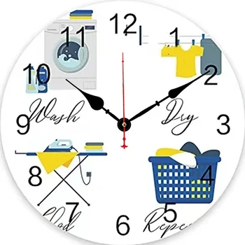 Настенные часы для прачечной Современный дизайн Гостиная Спальня Украшение офиса Кухонные часы Художественные настенные часы Домашний декор