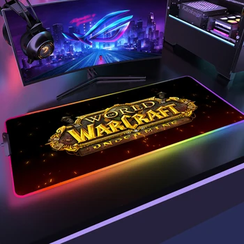 Коврик с подсветкой World of Warcraft Милый Коврик для мыши с клавиатурой Rgb Коврики Аксессуары для ПК Защита стола Коврик для мыши Xxl Большие коврики для мыши