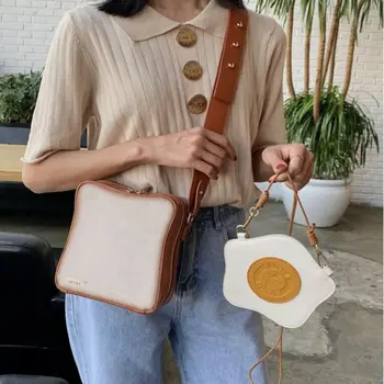 Женская сумка через плечо в корейском стиле, модная сумка-тоут, сумка для хлеба, яичницы, PU, набор из двух сумок через плечо для девочек