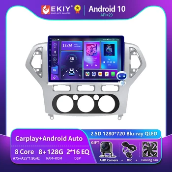EKIY T900 Радио 2 Din Android Для Ford Mondeo MK4 2007-2010 Авторадио Blu-ray QLED Мультимедийный плеер Navi GPS Стерео DVD Carplay