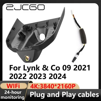 ZJCGO 4K Wifi 3840*2160 Автомобильный Видеорегистратор Dash Cam Камера Видеорегистратор Для Lynk & Co 09 2021 2022 2023 2024