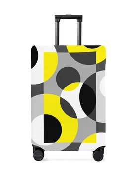 Геометрические фигуры, желто-серый чехол для багажа, эластичный чехол для чемодана, пылезащитный чехол для багажа для 18-32-дюймового дорожного чемодана