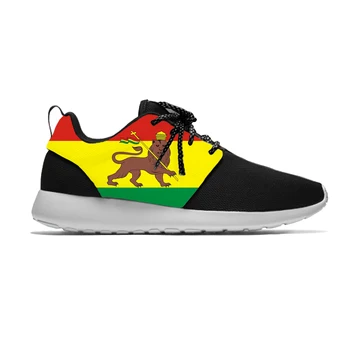 Флаг Эфиопии Лев Иуды Регги Раста Модные спортивные кроссовки Повседневные Дышащие Легкие мужские И женские кроссовки с 3D принтом