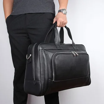 Мужская дорожная сумка из натуральной кожи, большая деловая сумка для мужчин, офисный ноутбук, мужской портфель из натуральной кожи