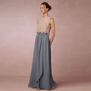 Сшитая на заказ шифоновая длинная юбка, высококачественная пыльно-синяя юбка подружки невесты для свадьбы, юбка для вечеринки невесты 2017, Любой цвет Бесплатно