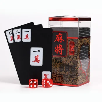 1 шт.. Black Rose Mahjong Высококачественные водонепроницаемые пластиковые игральные карты для подарков/вечеринок/семейной игры