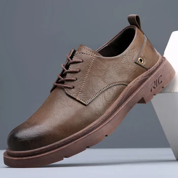 Дизайнерские брендовые модные оксфордские туфли на шнуровке, мужские туфли с низким берцем, мужские деловые туфли высокого класса из натуральной кожи, бесплатная доставка