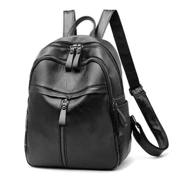 Винтажный женский рюкзак для покупок из искусственной кожи, студенческие школьные сумки большой емкости, школьные сумки, женский рюкзак на молнии для путешествий