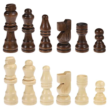 32шт Деревянных международных шахматных фигур, Набор развлекательных настольных игр для шахматных фигур, Портативные аксессуары для настольных игр в шахматы,