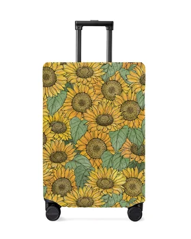Растительный цветок Подсолнух, чехол для багажа, эластичный чехол для чемодана, чехол для пыли для багажа, чехол для дорожного чемодана 18-32 дюймов