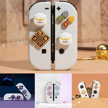 Волшебный Силиконовый Мягкий D-pad Cross Button ABXY Key Наклейка Кожаный Чехол Для Nintendo Switch Oled Joy-con Thumb Stick Grip Cap Cover