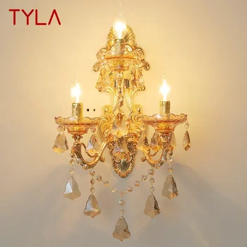 Роскошный хрустальный настенный светильник TYLA, светильник в европейском стиле, светильник для свечей, гостиная, ресторан, спальня, Вилла, Гостиничная инженерия
