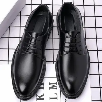 Мужская обувь для костюмов, осень 2023, Новая обувь для скейтборда, Мужская повседневная обувь, модная кожаная обувь в британском стиле, мужская модная обувь