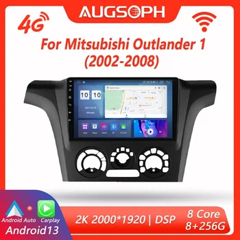 Автомагнитола Android 13 для Mitsubishi Outlander 1 2002-2008, 10-дюймовый Мультимедийный плеер 2K с 4G Carplay DSP и 2Din GPS-навигацией