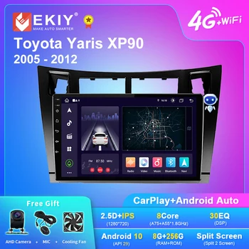 EKIY X7 Android 10 Автомагнитола для Toyota Yaris XP90 2005-2012 Smart AI Voice Мультимедийный Видеоплеер Навигация GPS Без 2Din DVD
