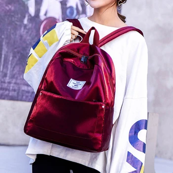 Новый женский рюкзак Shiner, однотонный опрятный повседневный рюкзак для девочек-подростков, женская школьная сумка через плечо, рюкзак mochila