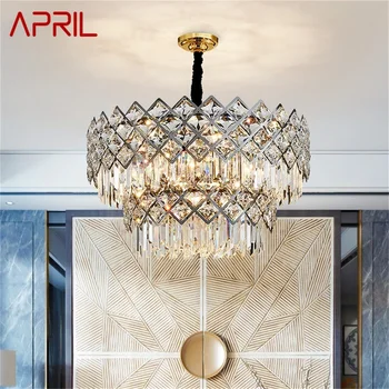 Апрельский хрустальный подвесной светильник, креативная люстра в стиле постмодерн, роскошная светодиодная лампа для украшения дома