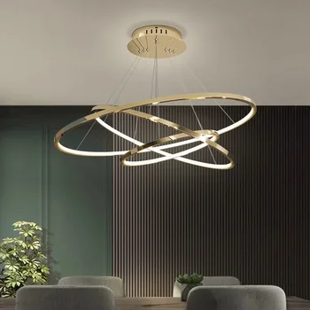 кольцевой светодиодный подвесной светильник для украшения гостиной, потолочные светильники, столовая люстра, внутреннее освещение, подвесной светильник lustre