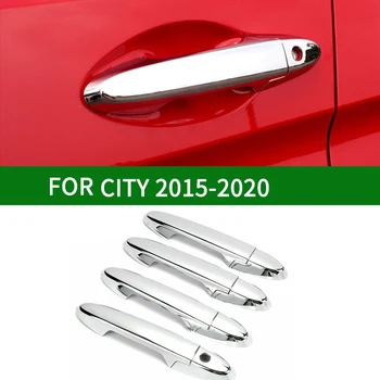 Хромированная Автомобильная Наружная Боковая Дверная ручка Защитная накладка для Honda CITY 2015-2020