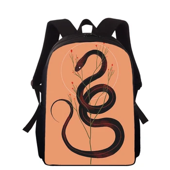 Художественная роспись, Змеиное животное, 16-дюймовый детский рюкзак с 3D-принтом, сумки для начальной школы для мальчиков и девочек, рюкзаки для школьных книг для студентов