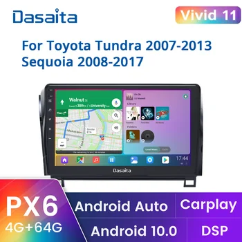 Dasaita Vivid10 MAX10 PX6 для Toyota Tundra 2007-2013 Sequoia 2008-2018 Автомобильный стереоприемник Navi GPS 1280*720 IPS DSP HA5440