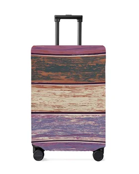 Текстура под дерево в стиле ретро, фиолетовый, защитный чехол для багажа, дорожные аксессуары, чемодан, Эластичный пылезащитный чехол, защитный рукав