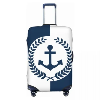 Модный белый Темно-синий защитный чехол для багажа с морским якорем, моющиеся чехлы для дорожных чемоданов