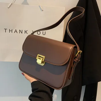 Женская сумка с темпераментом, женская сумка 2024, простая сумка через плечо в стиле ретро, роскошные брендовые кошельки и сумочки