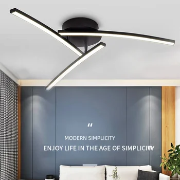 Современный светодиодный потолочный светильник алюминиевой волнообразной формы мощностью 18 Вт, простое светодиодное потолочное освещение для спальни, гостиной