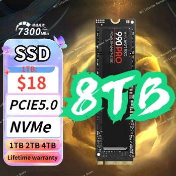 990 Pro 1 ТБ M.2 SSD M2 PCIe 5,0 Твердотельный Накопитель NVME 2280 Внутренний Жесткий Диск 2 тб 4 тб ssd nvme m2 hdd для Ноутбука playstation 5