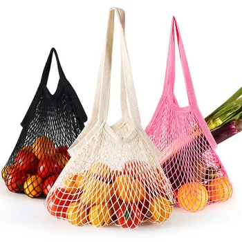 2 шт многоразовые хлопковые веревки сетки сумка для хранения фруктов овощей женщина хозяйственная сумка моющаяся сетка сумка строка, сумки организатор сумка