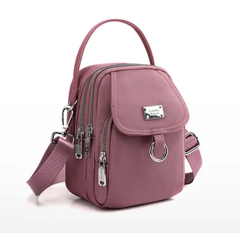 Модная 3-слойная женская мини-сумка из высококачественной прочной ткани, Маленькая сумка через плечо для девочек, женская мини-сумочка в красивом стиле, сумка для телефона